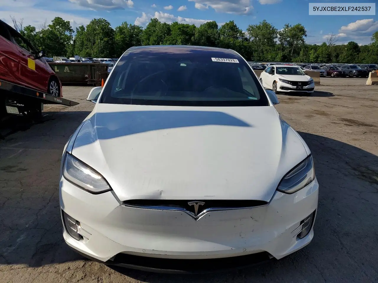 2020 Tesla Model X VIN: 5YJXCBE2XLF242537 Lot: 58397026