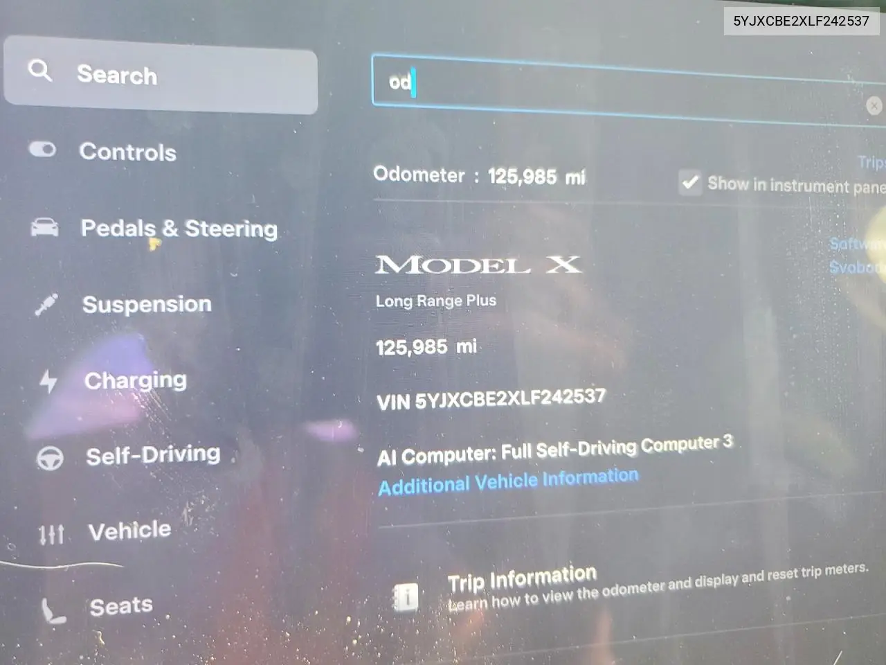 2020 Tesla Model X VIN: 5YJXCBE2XLF242537 Lot: 58397026