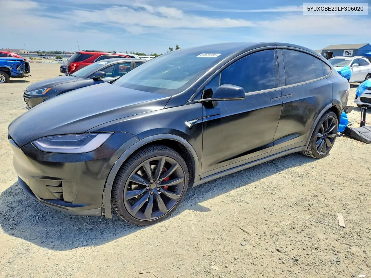 2020 Tesla Model X VIN: 5YJXCBE29LF306020 Lot: 59619286