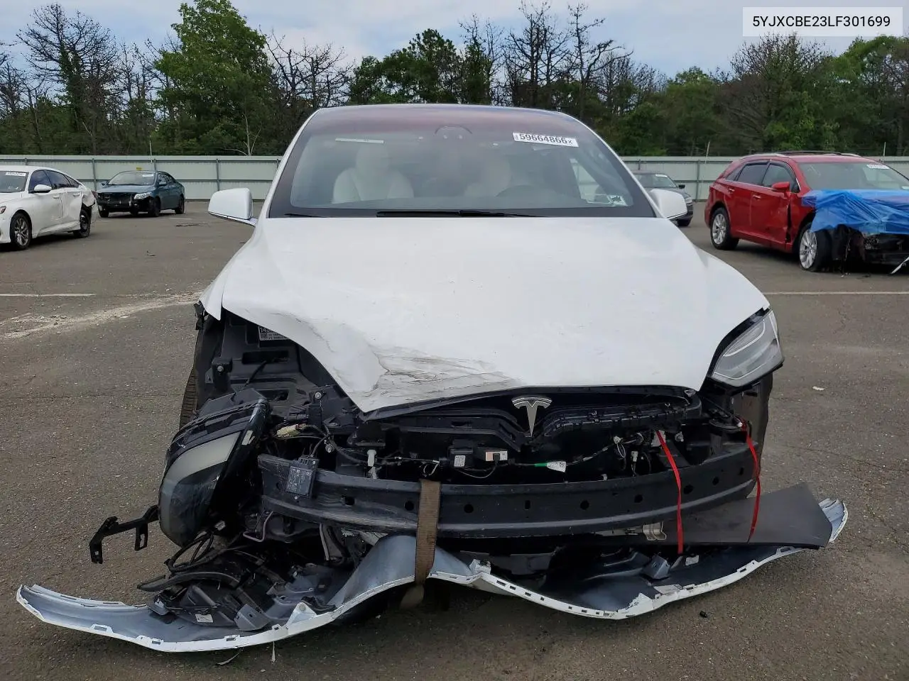 2020 Tesla Model X VIN: 5YJXCBE23LF301699 Lot: 59664866