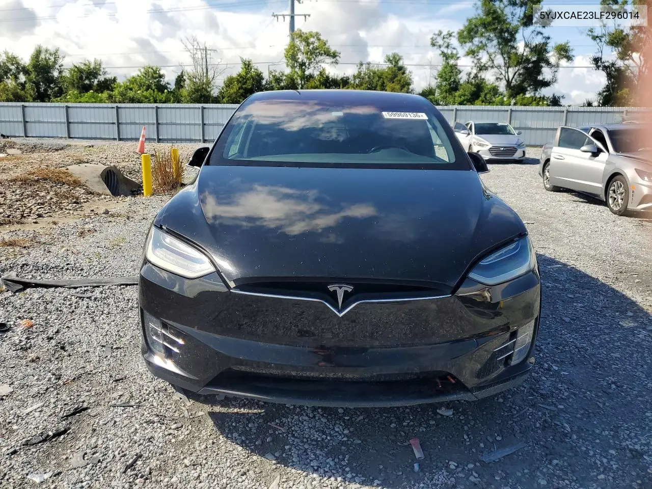 2020 Tesla Model X VIN: 5YJXCAE23LF296014 Lot: 59969136