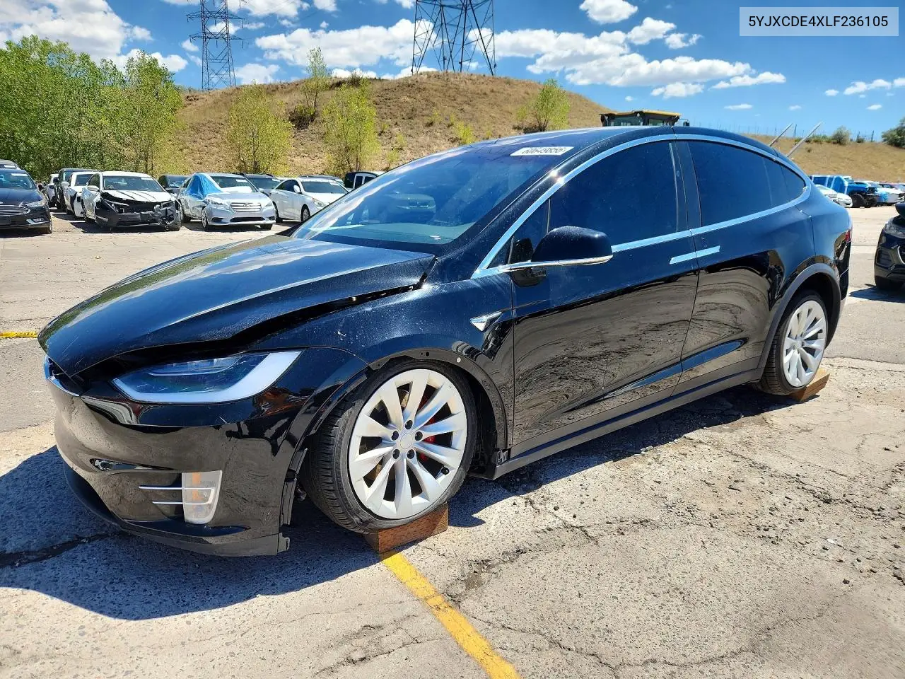 2020 Tesla Model X VIN: 5YJXCDE4XLF236105 Lot: 60649856