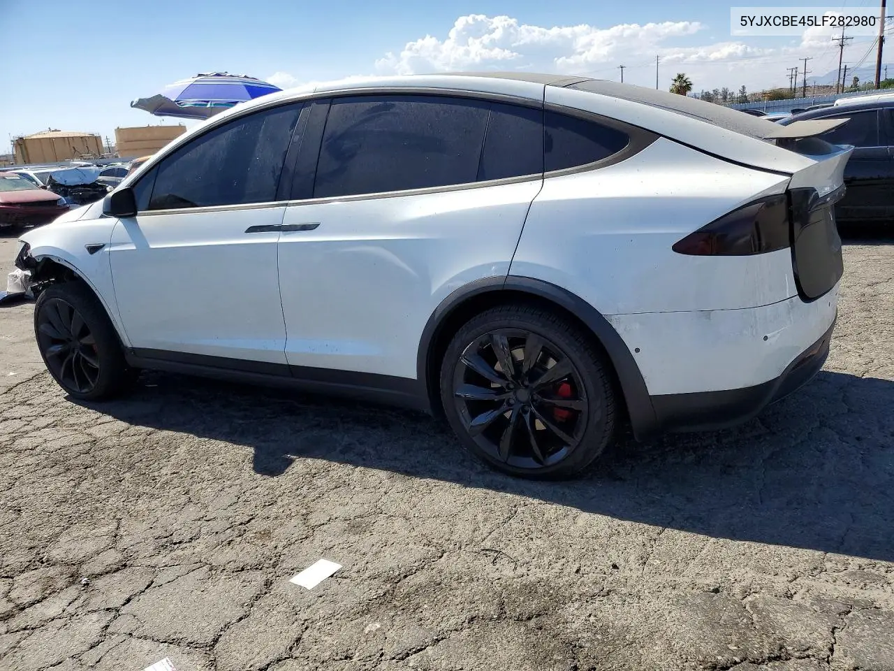 2020 Tesla Model X VIN: 5YJXCBE45LF282980 Lot: 61173766