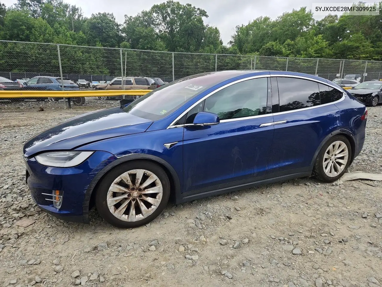 2021 Tesla Model X VIN: 5YJXCDE28MF309925 Lot: 60067776