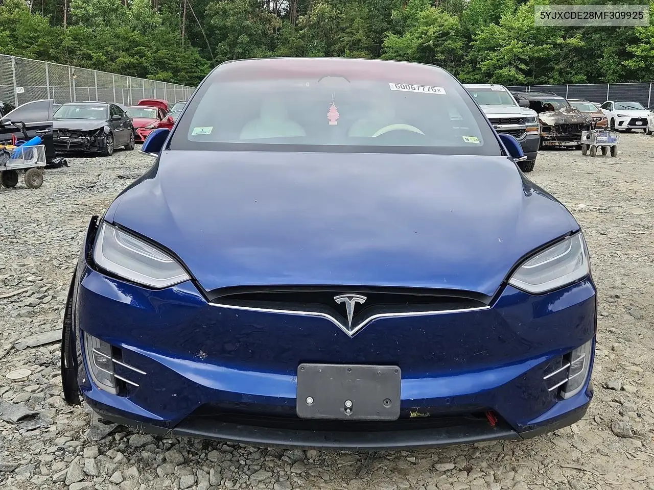 2021 Tesla Model X VIN: 5YJXCDE28MF309925 Lot: 60067776