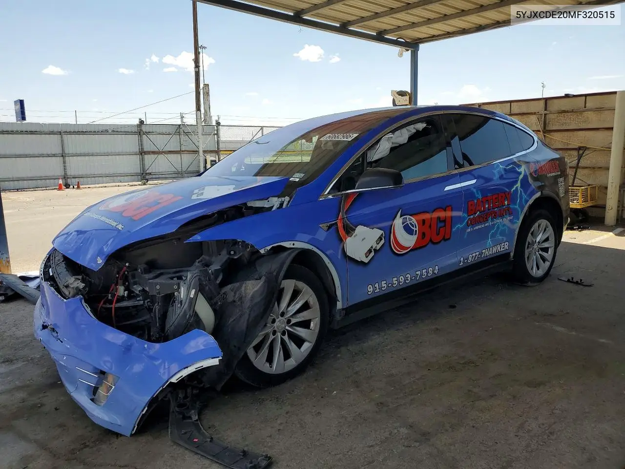 2021 Tesla Model X VIN: 5YJXCDE20MF320515 Lot: 60682986