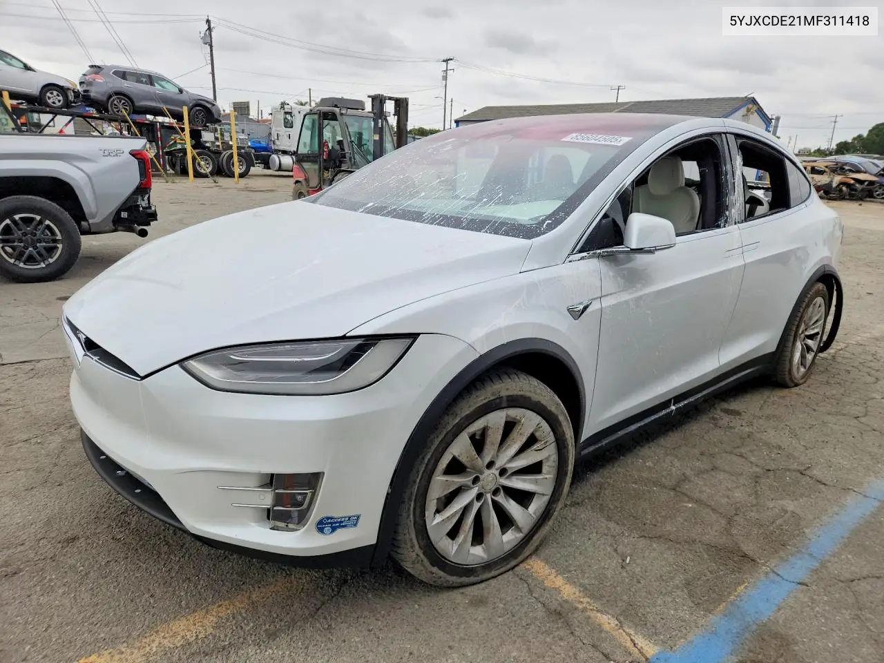2021 Tesla Model X VIN: 5YJXCDE21MF311418 Lot: 85604505