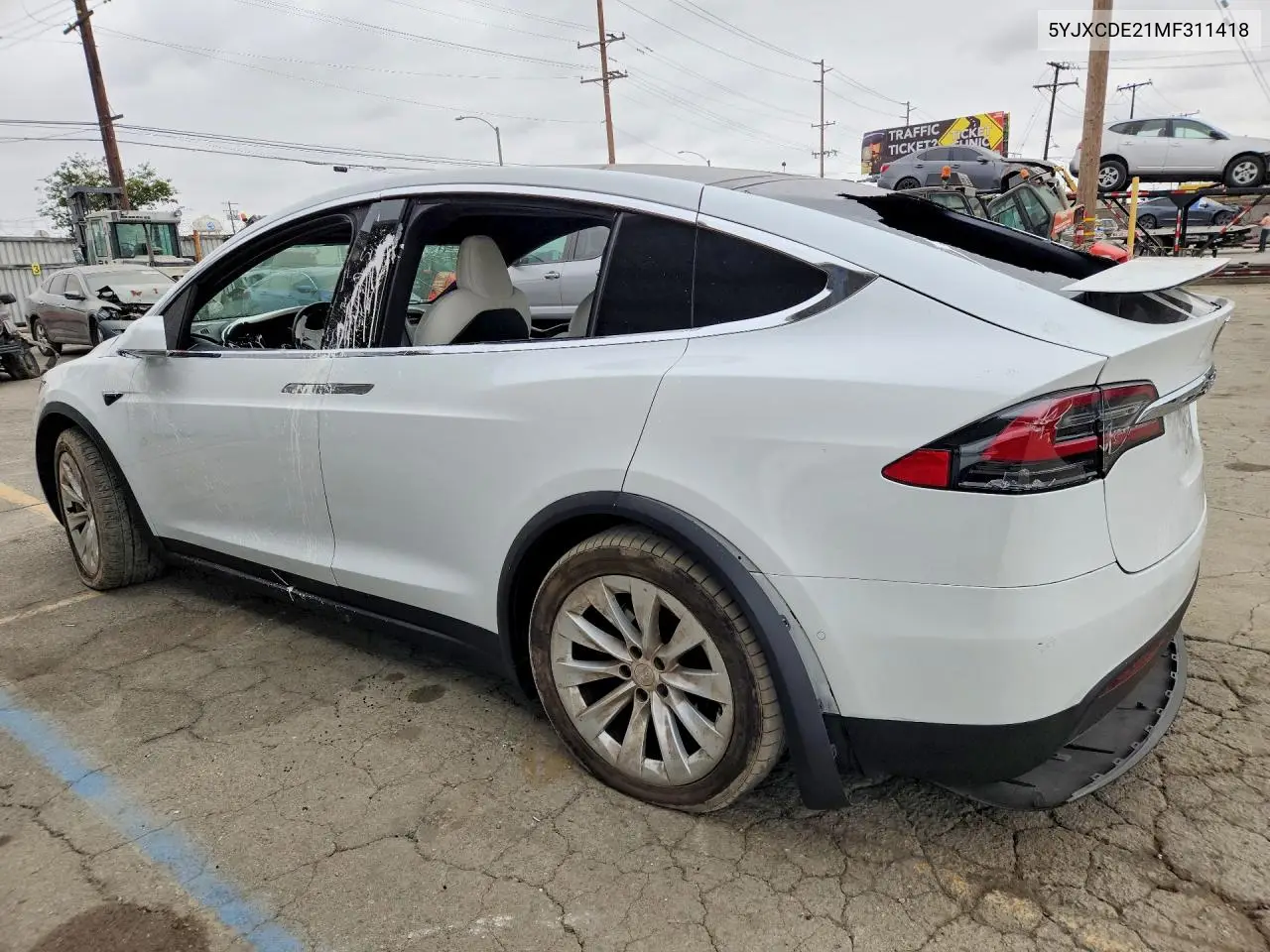 2021 Tesla Model X VIN: 5YJXCDE21MF311418 Lot: 85604505