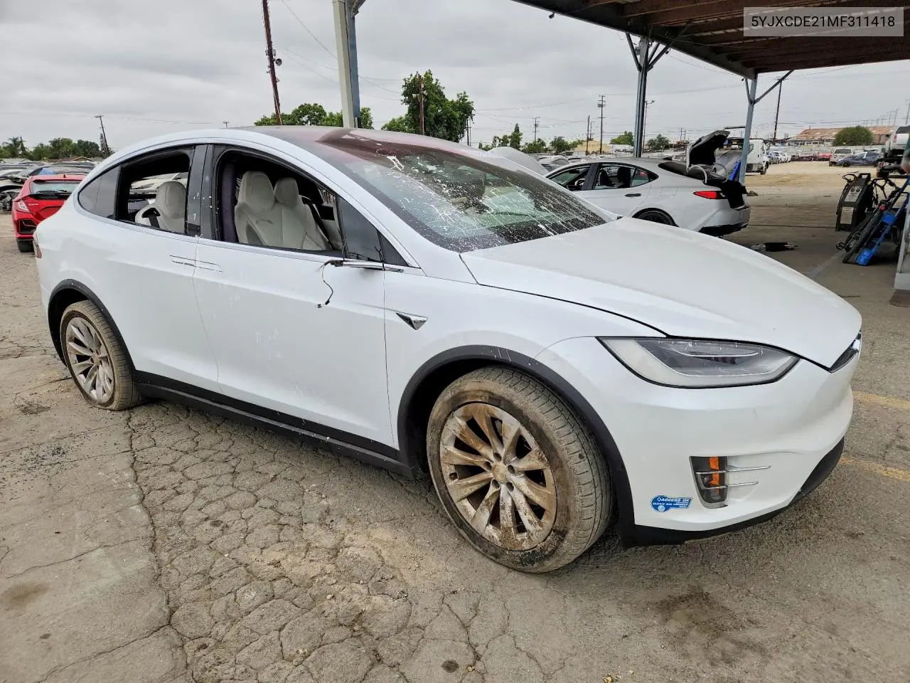 2021 Tesla Model X VIN: 5YJXCDE21MF311418 Lot: 85604505