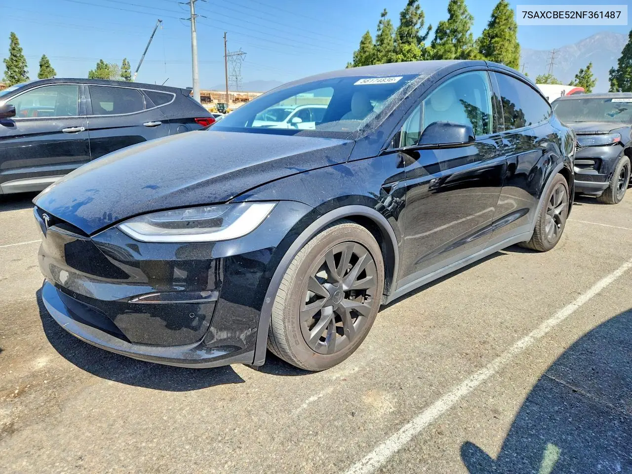 2022 Tesla Model X VIN: 7SAXCBE52NF361487 Lot: 56174836