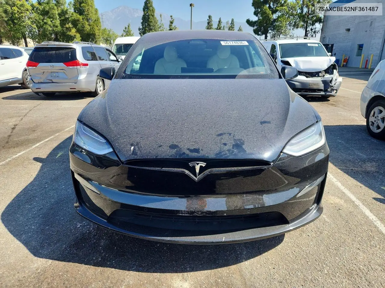 2022 Tesla Model X VIN: 7SAXCBE52NF361487 Lot: 56174836
