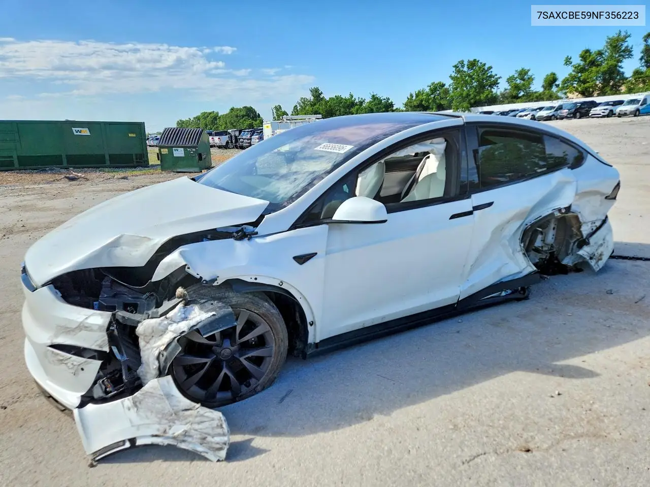2022 Tesla Model X VIN: 7SAXCBE59NF356223 Lot: 56656096