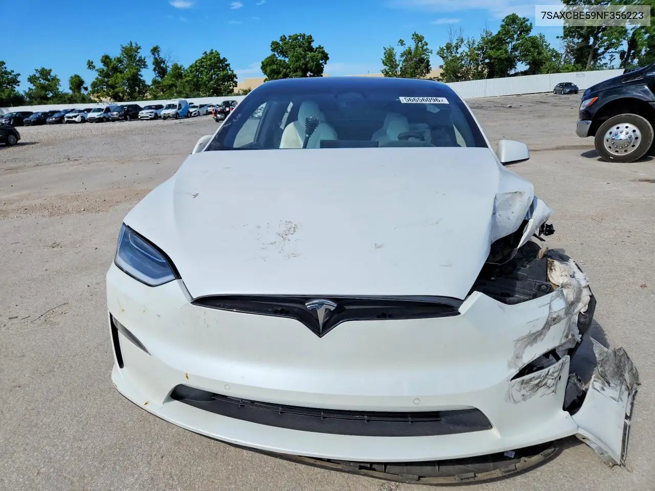 2022 Tesla Model X VIN: 7SAXCBE59NF356223 Lot: 56656096