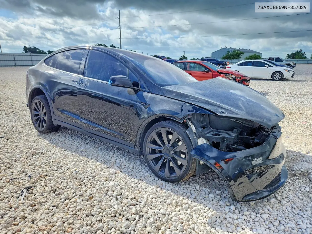 2022 Tesla Model X VIN: 7SAXCBE69NF357039 Lot: 57009976