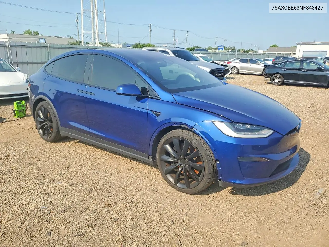 2022 Tesla Model X VIN: 7SAXCBE63NF343427 Lot: 57735816