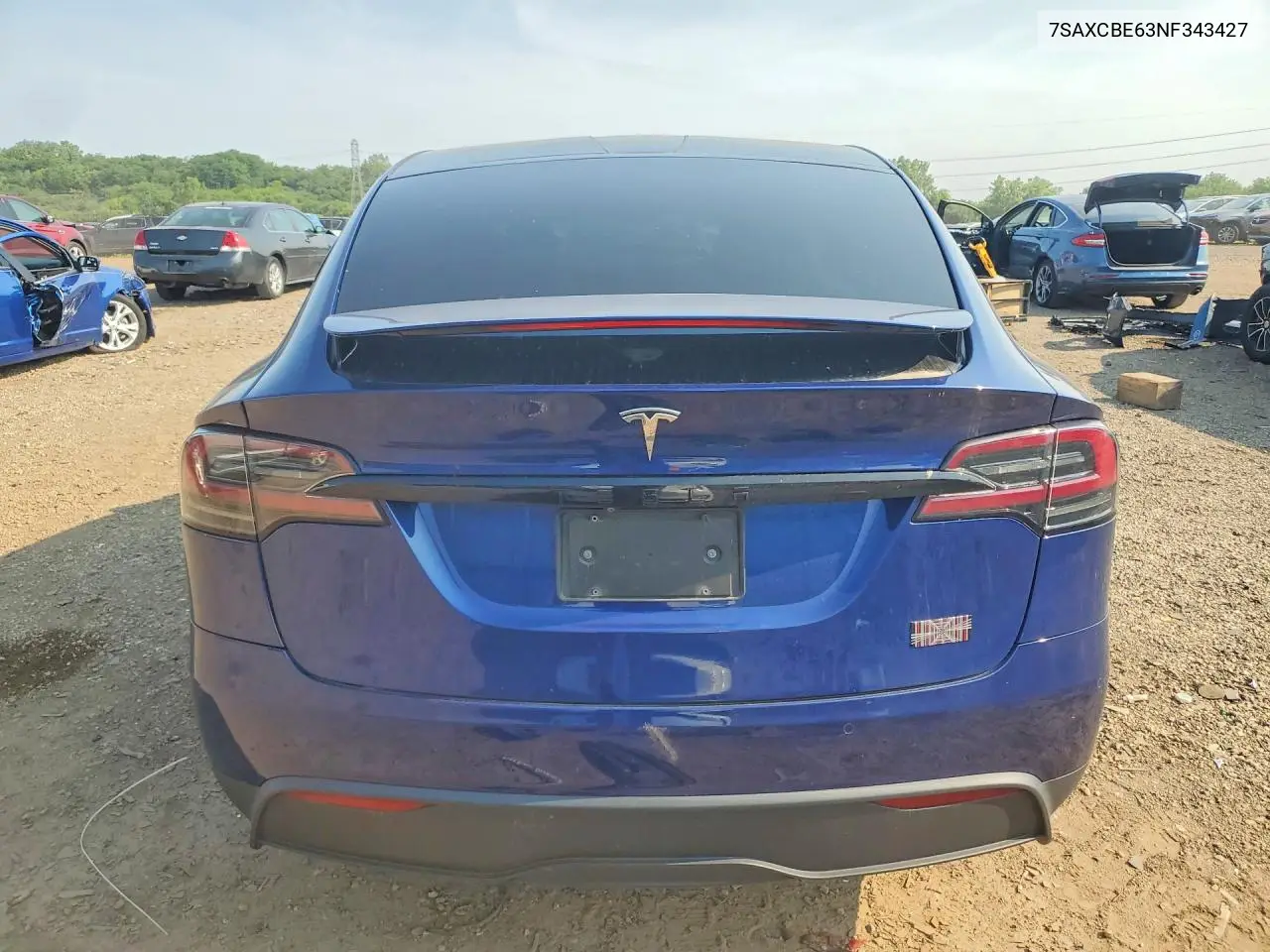 2022 Tesla Model X VIN: 7SAXCBE63NF343427 Lot: 57735816
