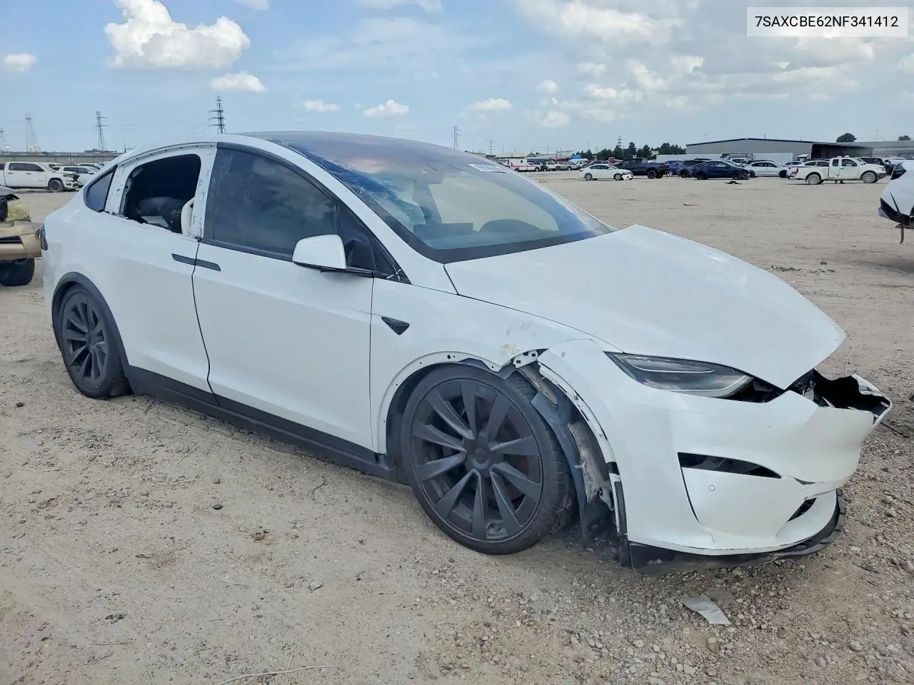 2022 Tesla Model X VIN: 7SAXCBE62NF341412 Lot: 59296606
