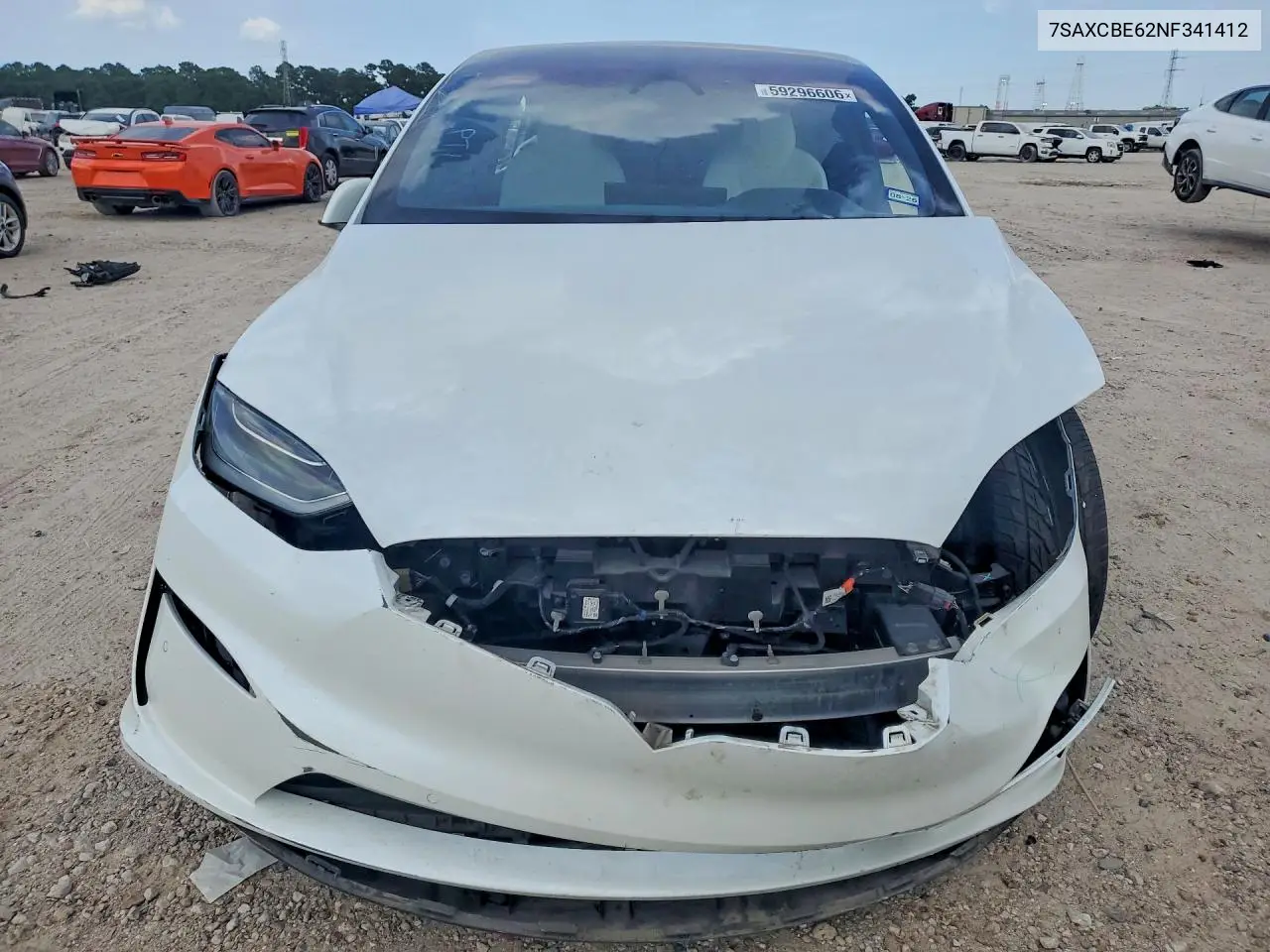 2022 Tesla Model X VIN: 7SAXCBE62NF341412 Lot: 59296606