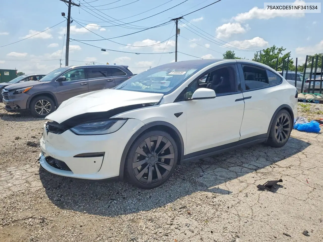 2022 Tesla Model X VIN: 7SAXCDE51NF341534 Lot: 61005636