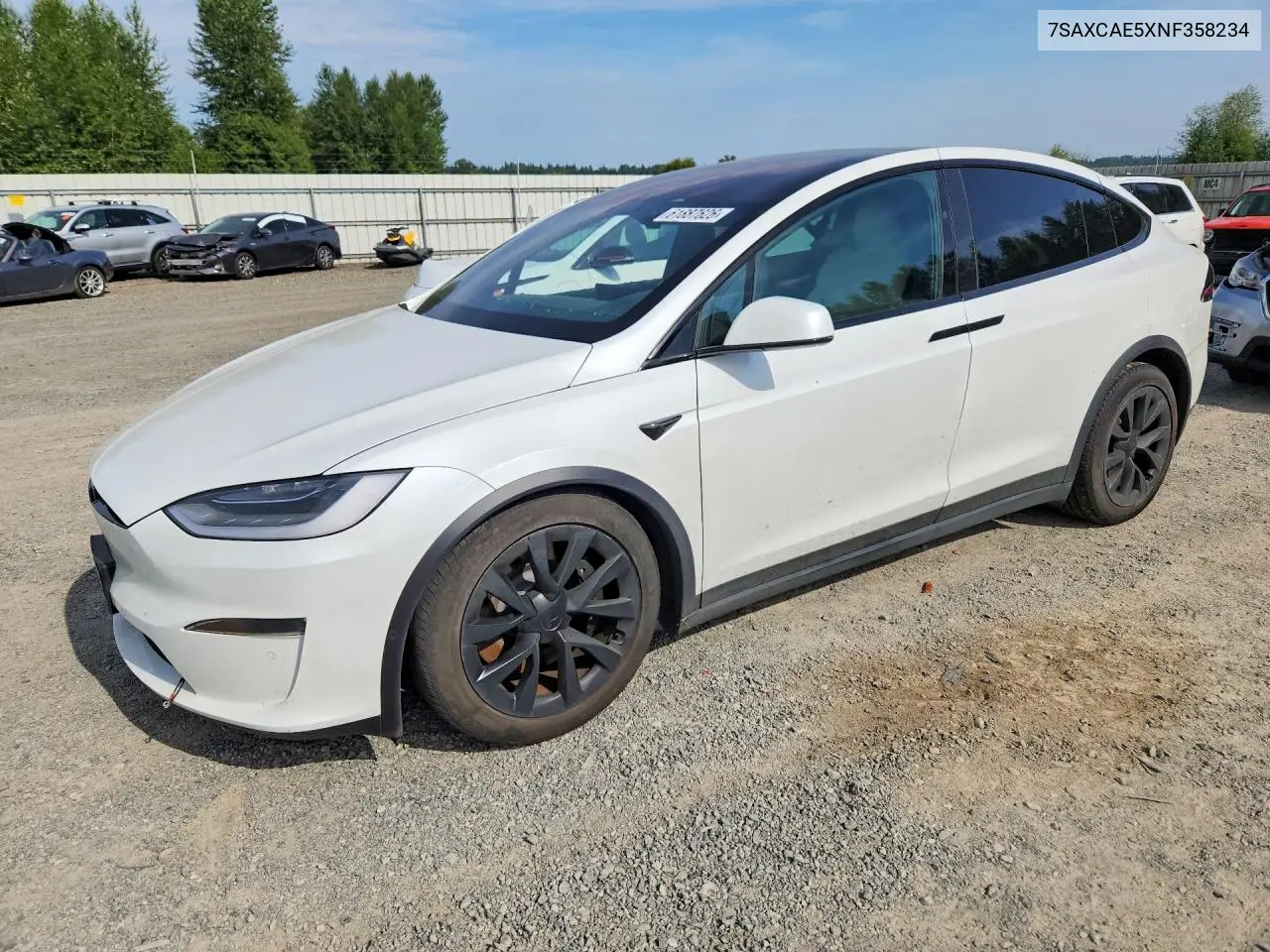 2022 Tesla Model X VIN: 7SAXCAE5XNF358234 Lot: 61887626