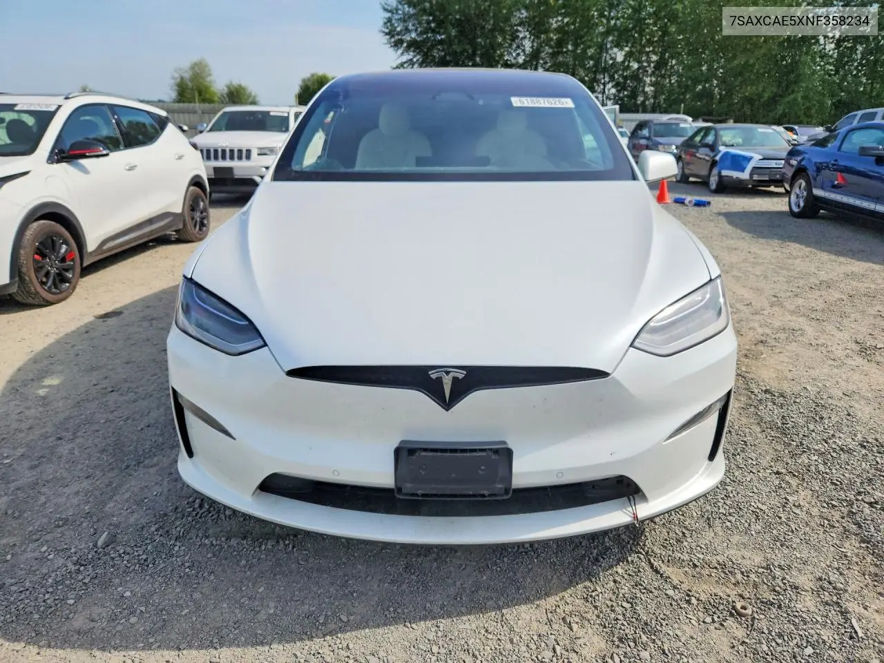 2022 Tesla Model X VIN: 7SAXCAE5XNF358234 Lot: 61887626