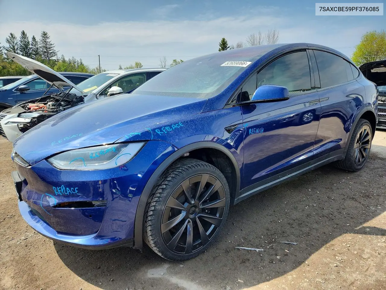 2023 Tesla Model X VIN: 7SAXCBE59PF376085 Lot: 52659066