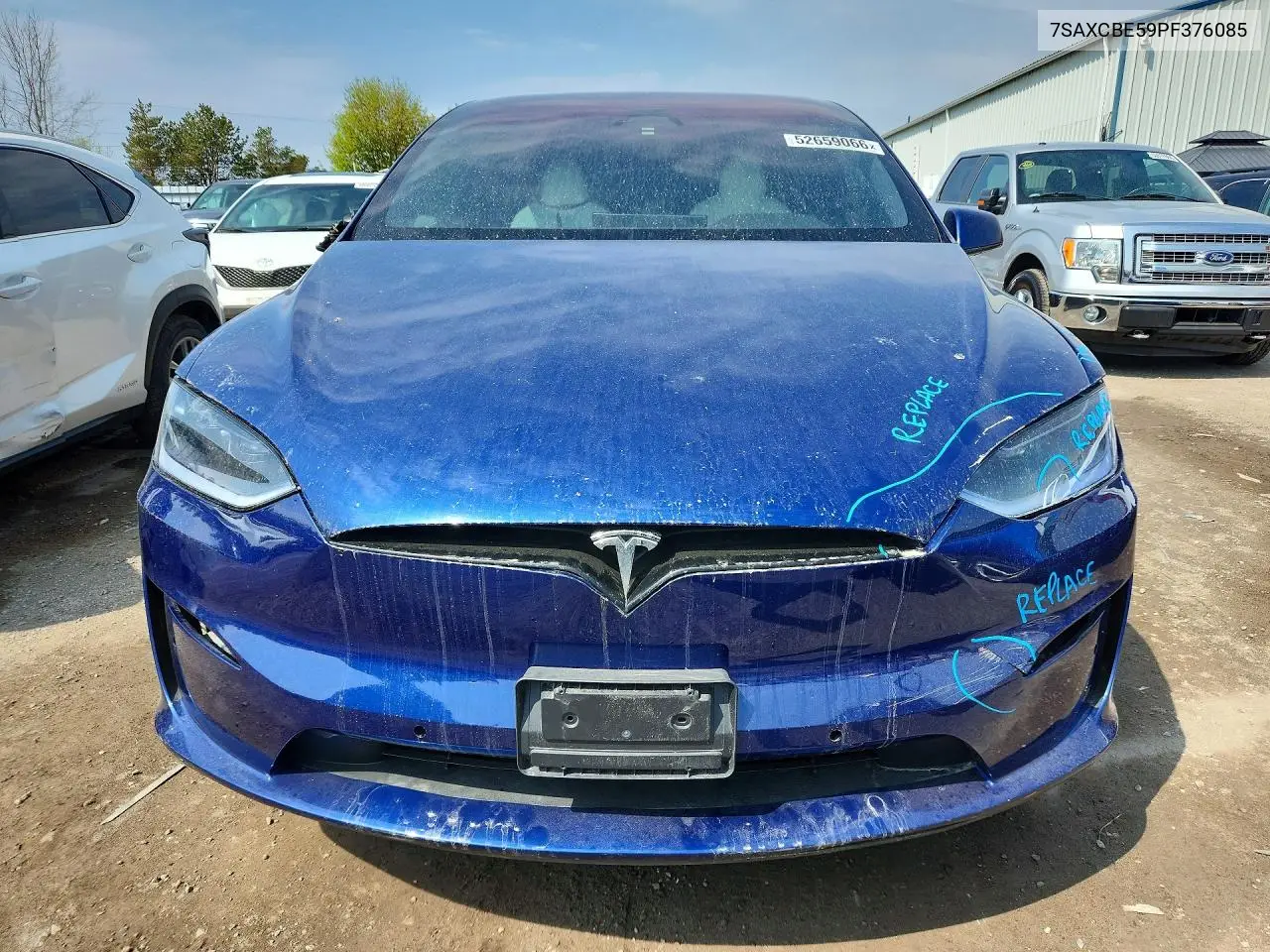 2023 Tesla Model X VIN: 7SAXCBE59PF376085 Lot: 52659066