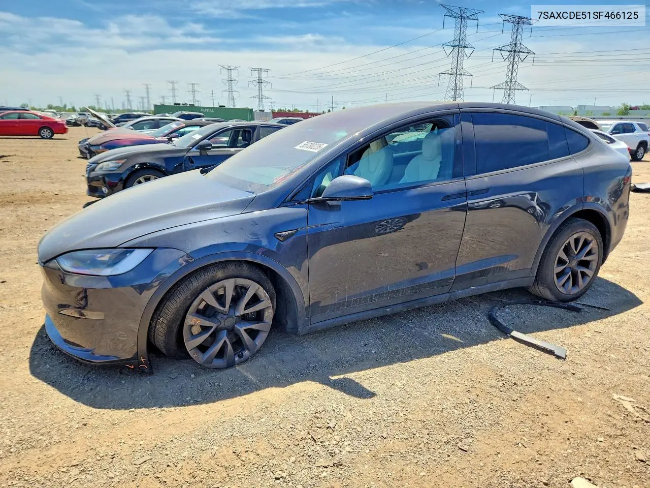 2025 Tesla Model X VIN: 7SAXCDE51SF466125 Lot: 55780226
