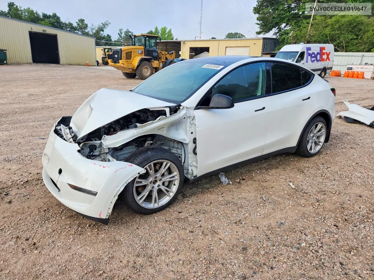 2020 Tesla Model Y VIN: 5YJYGDEE0LF019647 Lot: 59353936