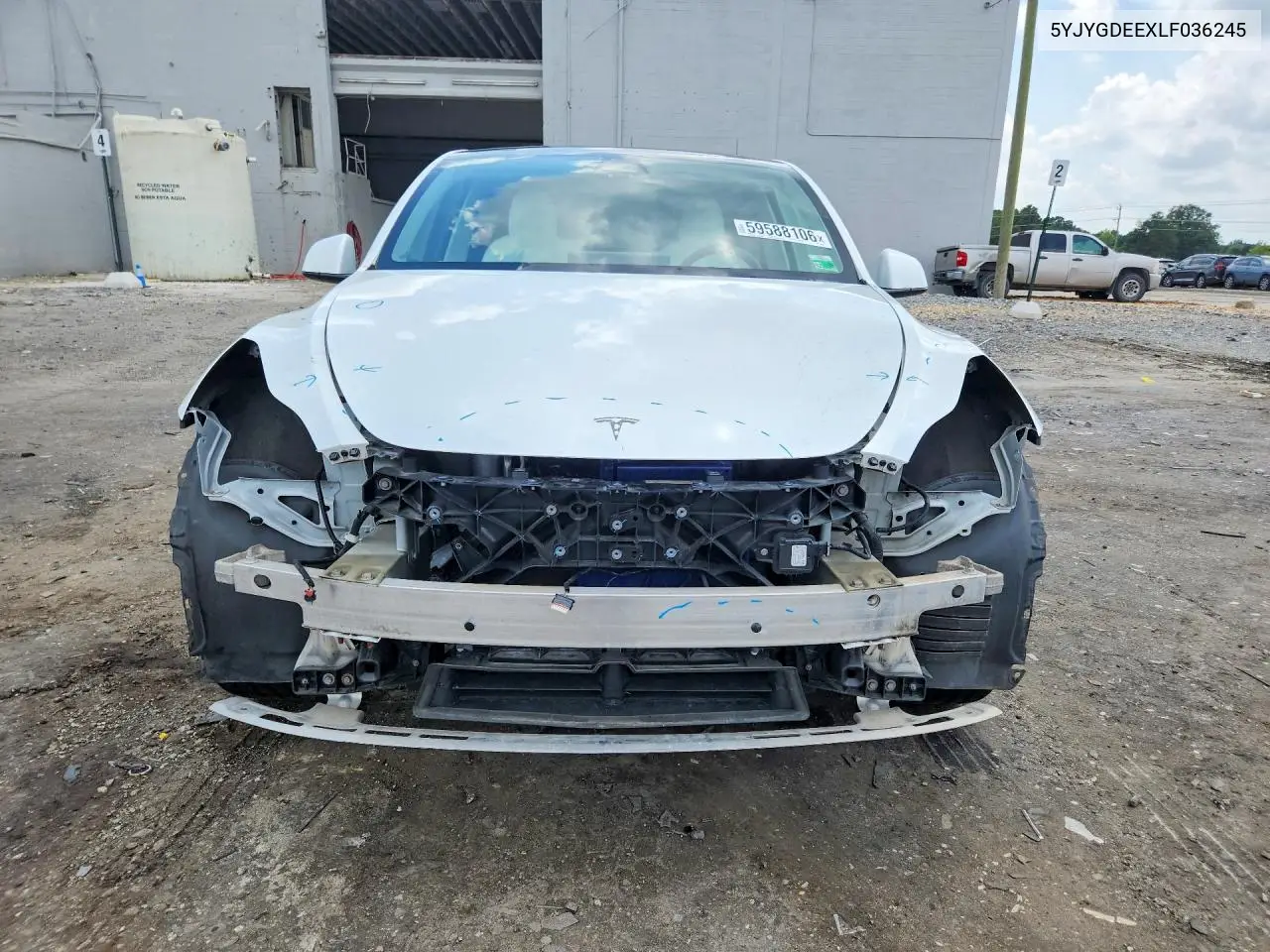 2020 Tesla Model Y VIN: 5YJYGDEEXLF036245 Lot: 59588106