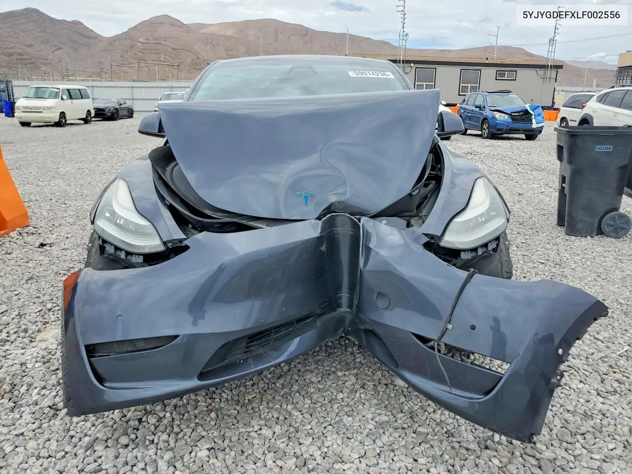 2020 Tesla Model Y VIN: 5YJYGDEFXLF002556 Lot: 59914296