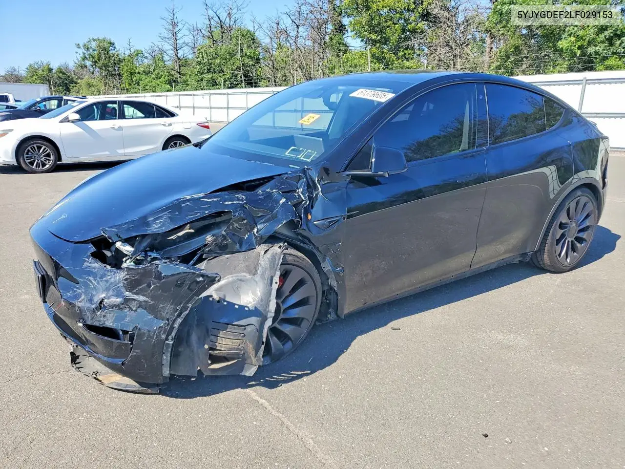 2020 Tesla Model Y VIN: 5YJYGDEF2LF029153 Lot: 61379606