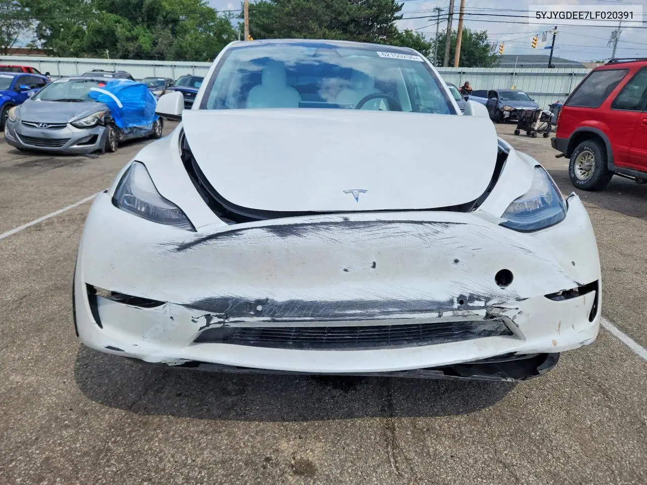 2020 Tesla Model Y VIN: 5YJYGDEE7LF020391 Lot: 62159206