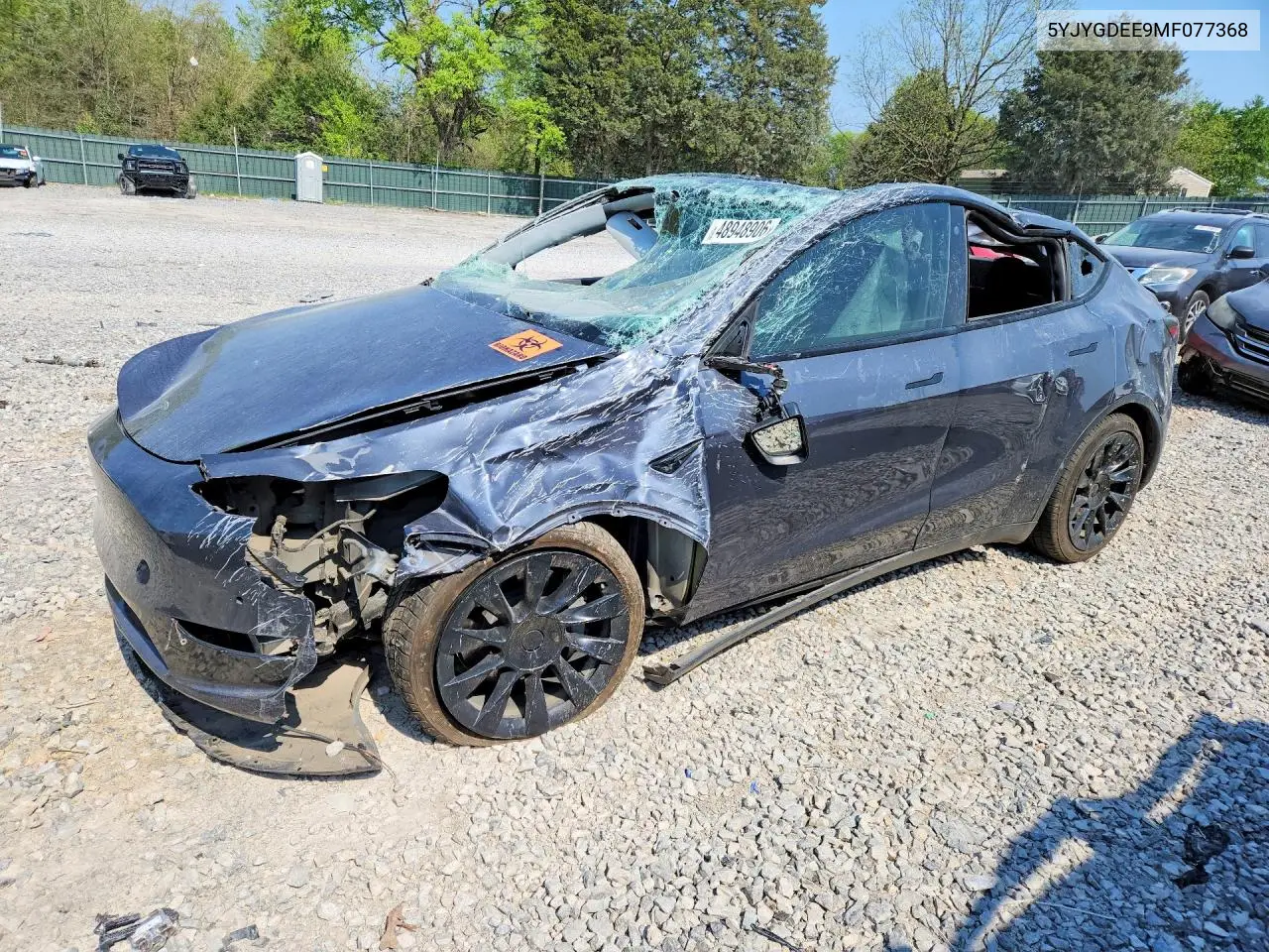 2021 Tesla Model Y VIN: 5YJYGDEE9MF077368 Lot: 48948906