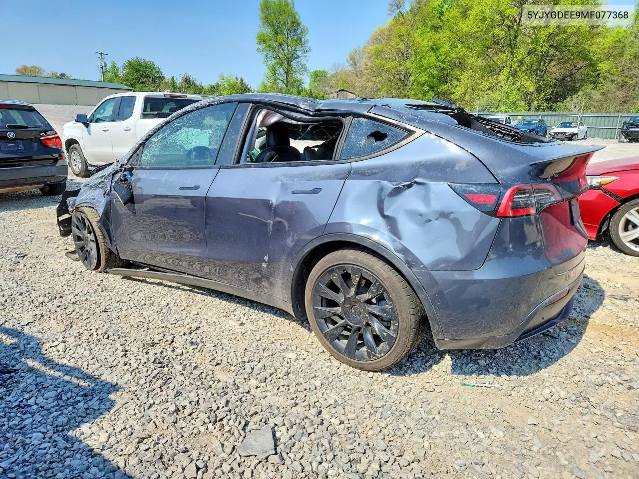 2021 Tesla Model Y VIN: 5YJYGDEE9MF077368 Lot: 48948906