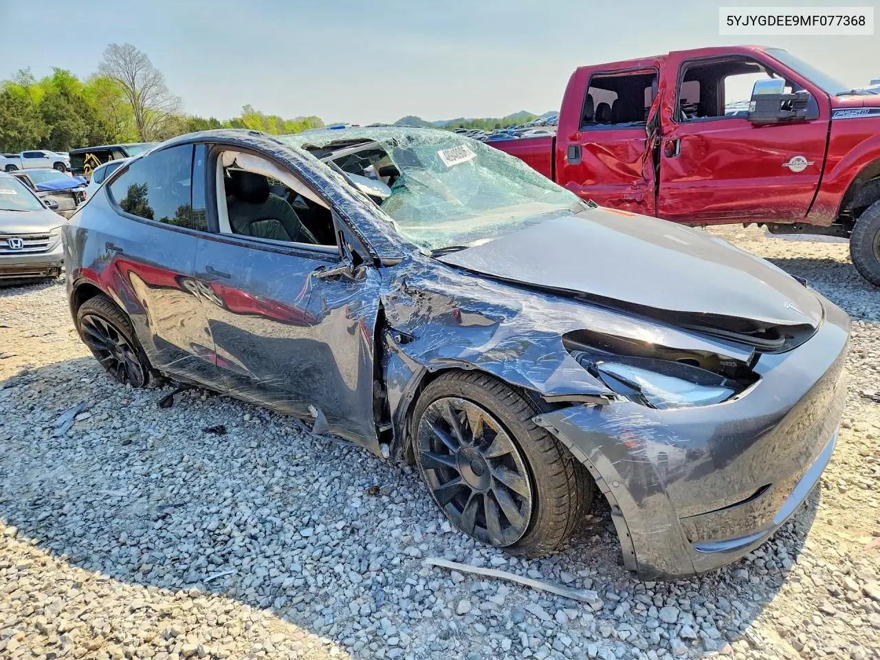 2021 Tesla Model Y VIN: 5YJYGDEE9MF077368 Lot: 48948906