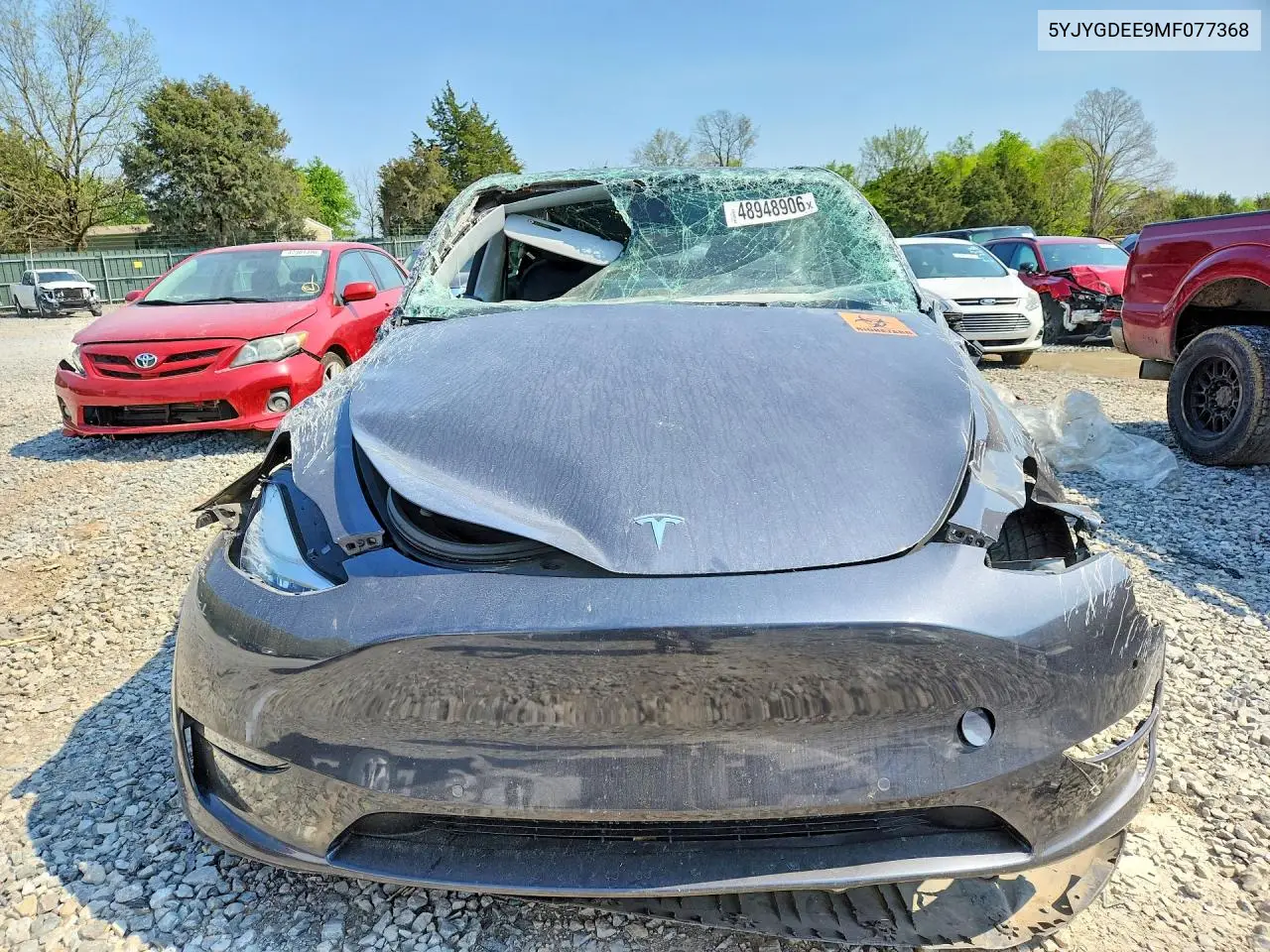 2021 Tesla Model Y VIN: 5YJYGDEE9MF077368 Lot: 48948906