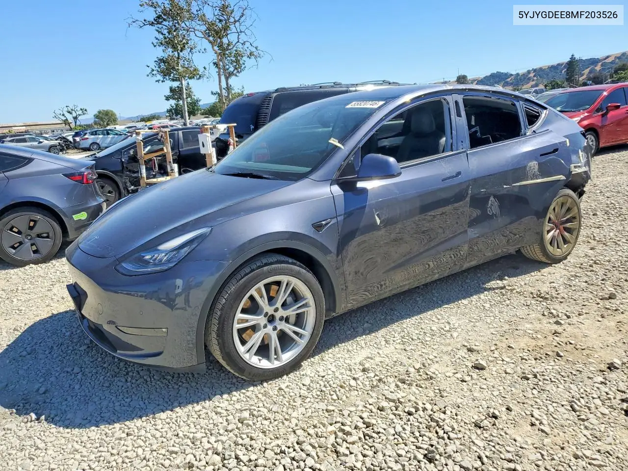 2021 Tesla Model Y VIN: 5YJYGDEE8MF203526 Lot: 55820746