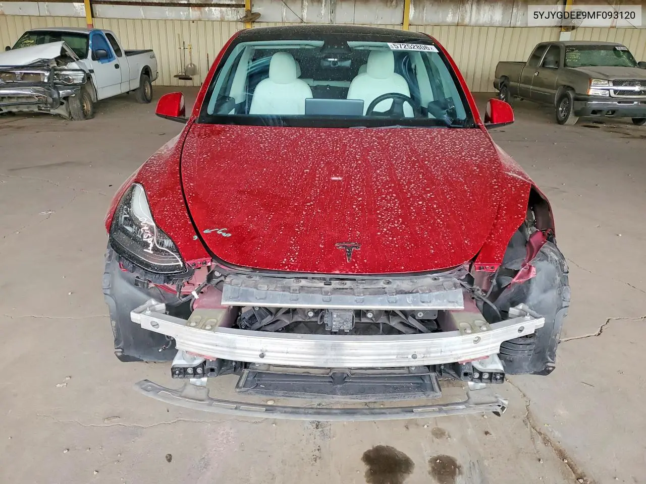 2021 Tesla Model Y VIN: 5YJYGDEE9MF093120 Lot: 57252806