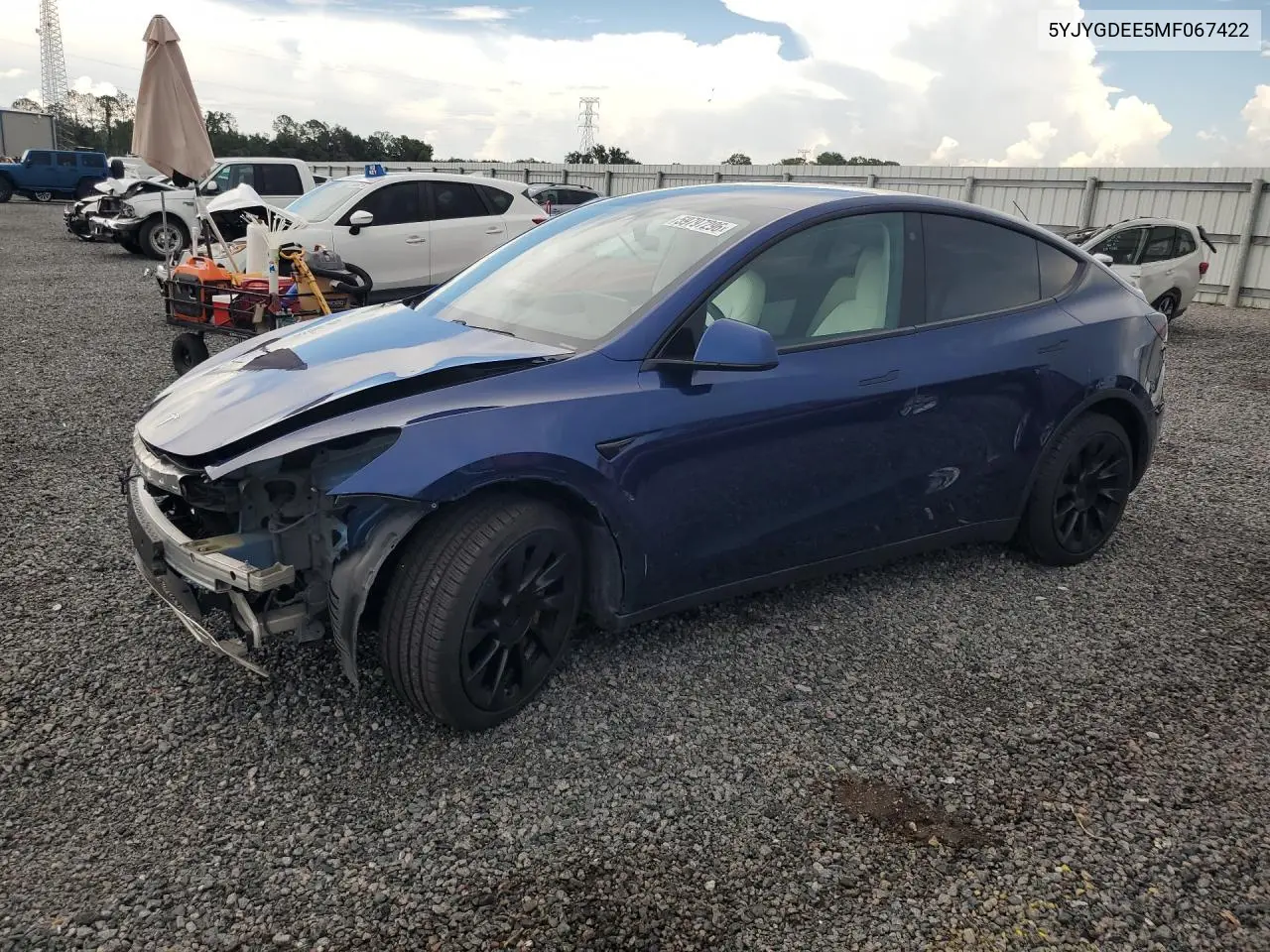 2021 Tesla Model Y VIN: 5YJYGDEE5MF067422 Lot: 59797296