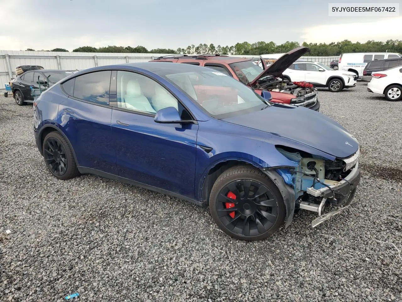 2021 Tesla Model Y VIN: 5YJYGDEE5MF067422 Lot: 59797296