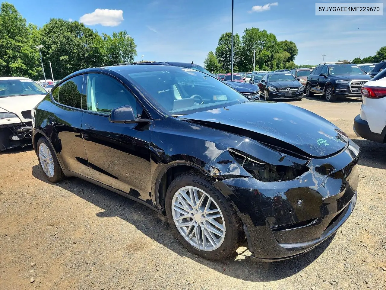 2021 Tesla Model Y VIN: 5YJYGAEE4MF229670 Lot: 60686816