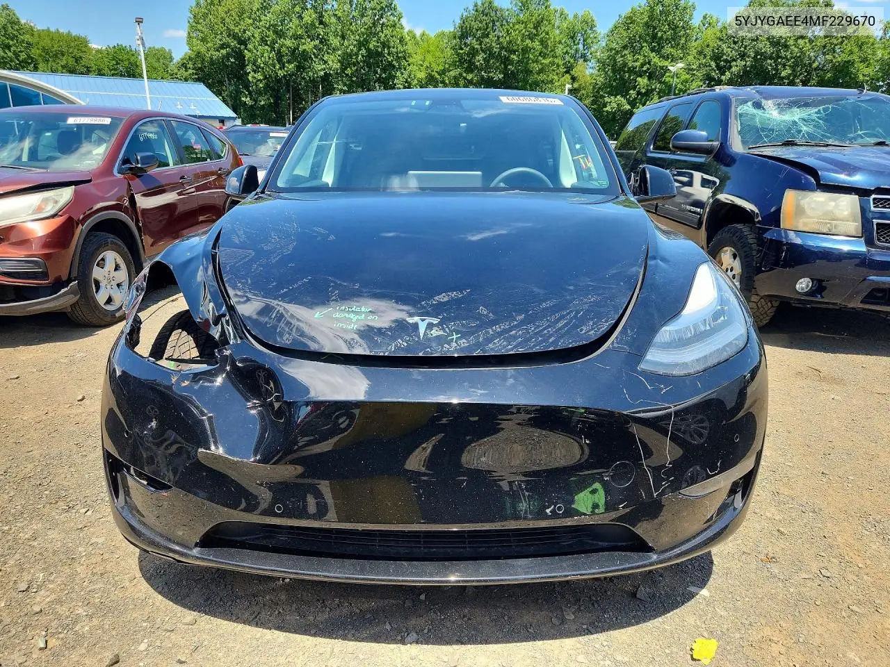 2021 Tesla Model Y VIN: 5YJYGAEE4MF229670 Lot: 60686816