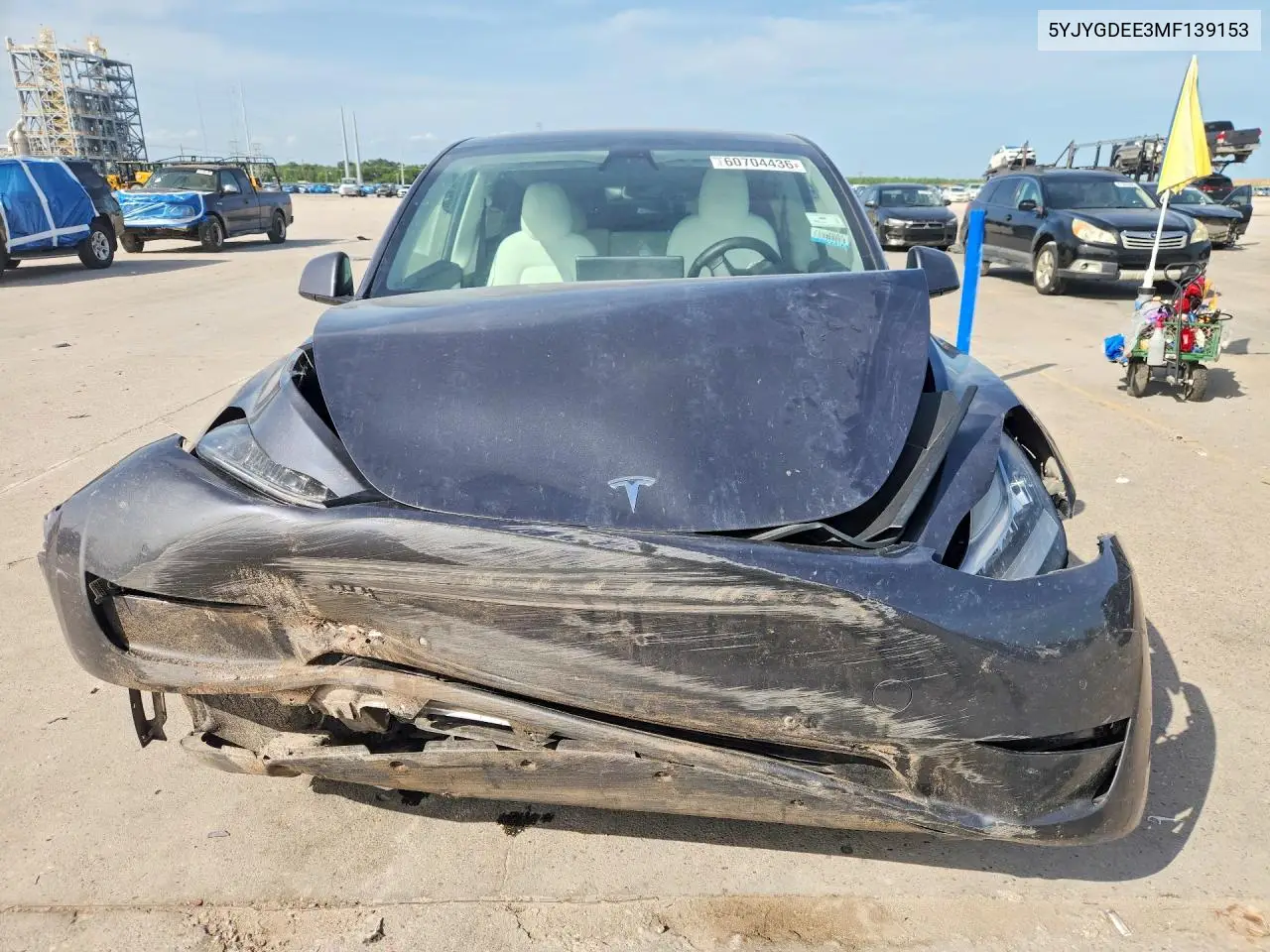 2021 Tesla Model Y VIN: 5YJYGDEE3MF139153 Lot: 60704436