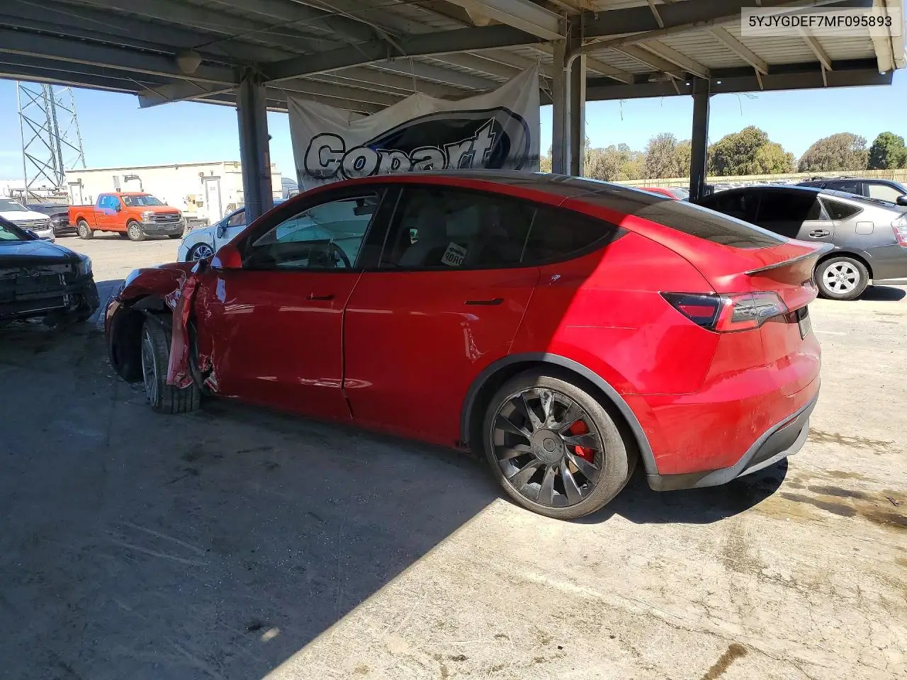 2021 Tesla Model Y VIN: 5YJYGDEF7MF095893 Lot: 60760726