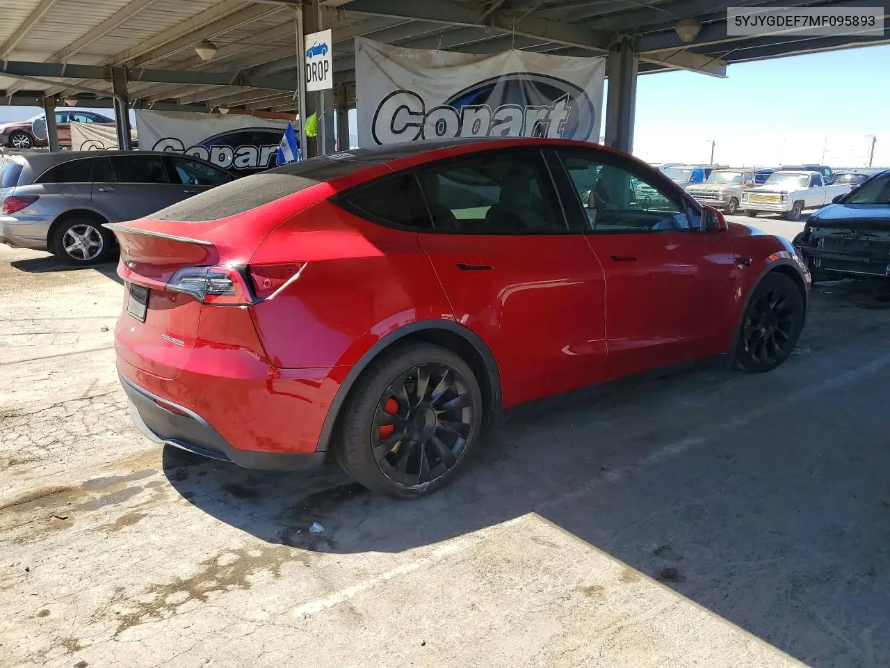 2021 Tesla Model Y VIN: 5YJYGDEF7MF095893 Lot: 60760726