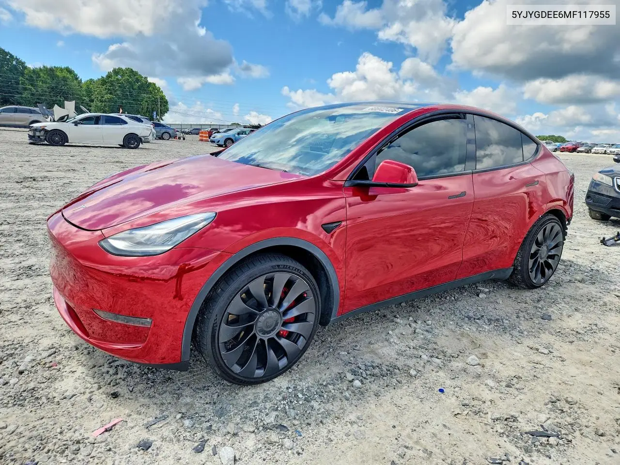 2021 Tesla Model Y VIN: 5YJYGDEE6MF117955 Lot: 60842486