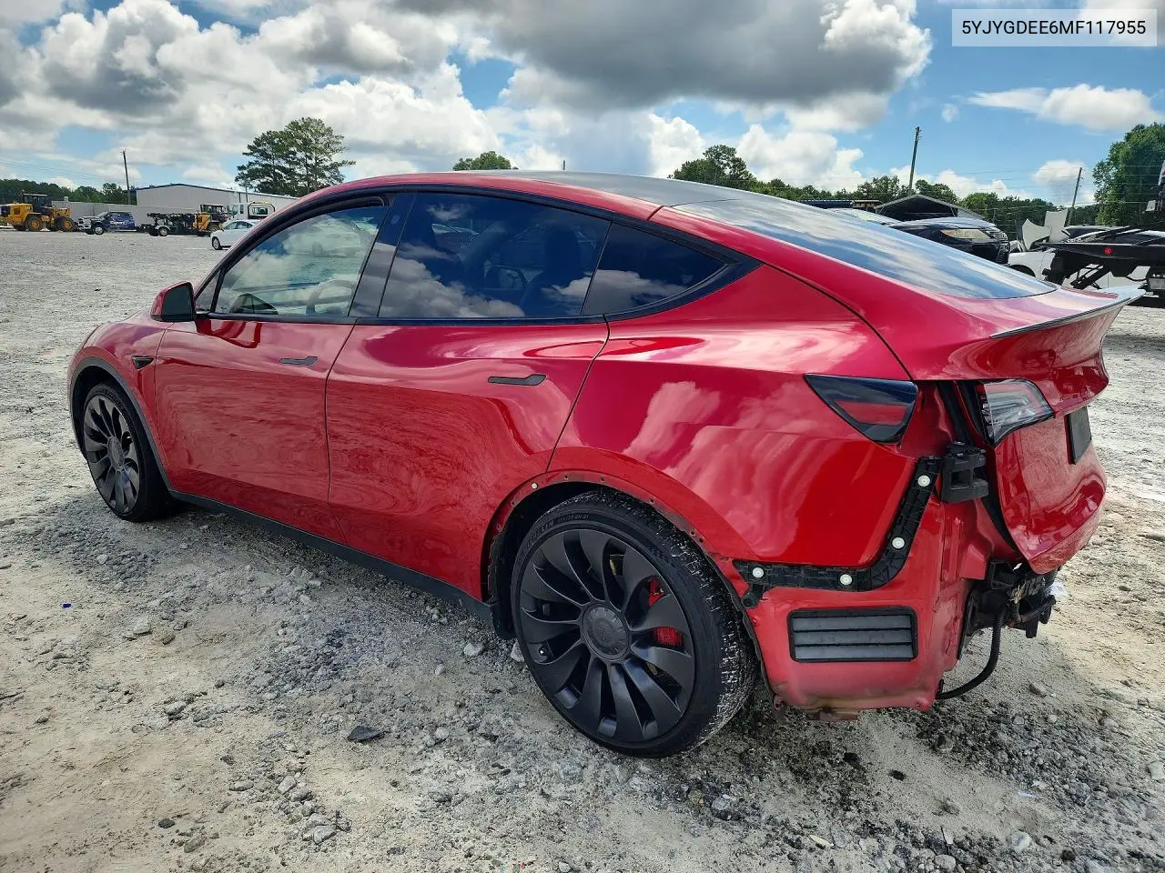 2021 Tesla Model Y VIN: 5YJYGDEE6MF117955 Lot: 60842486