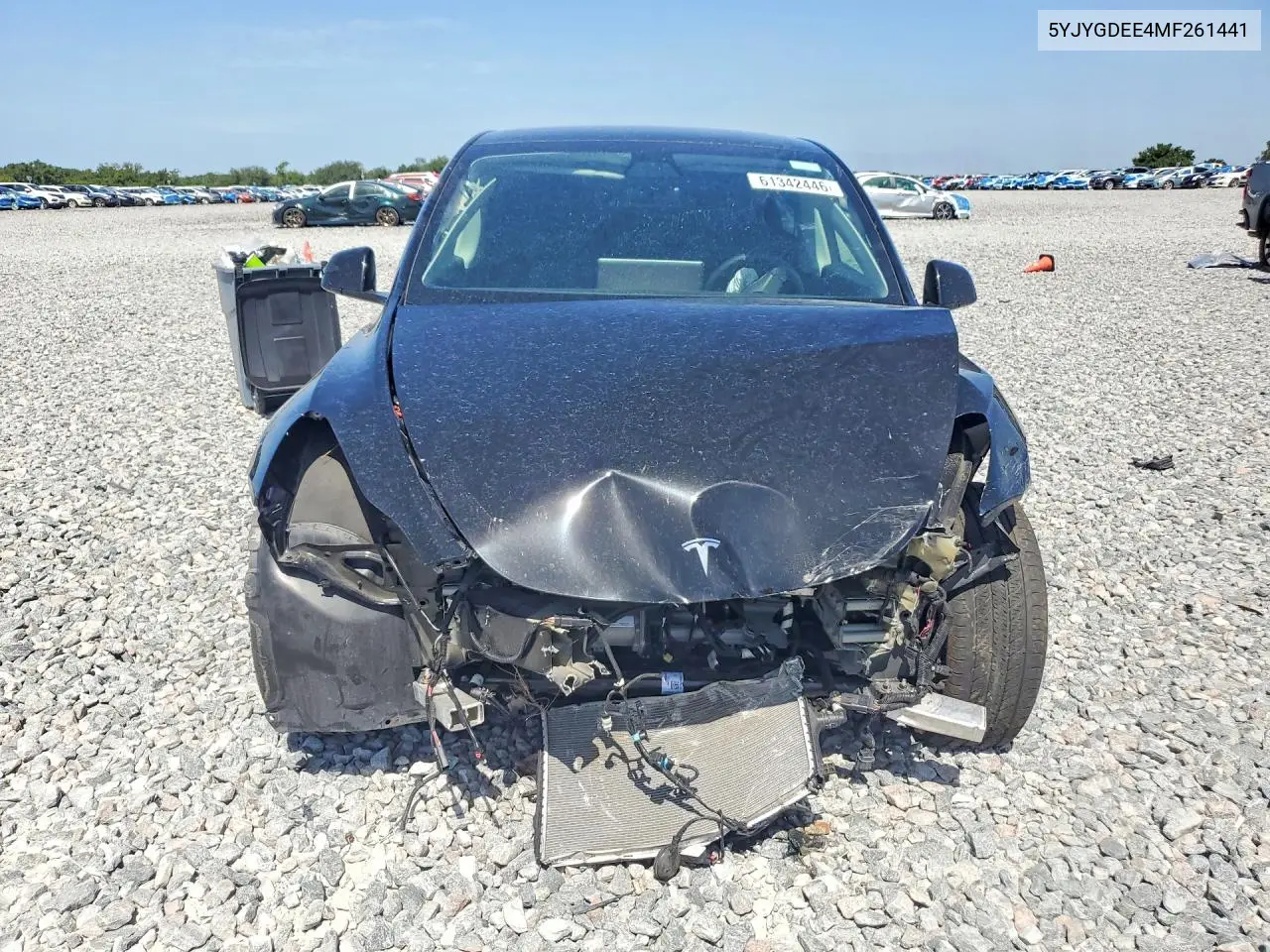 2021 Tesla Model Y VIN: 5YJYGDEE4MF261441 Lot: 61342446