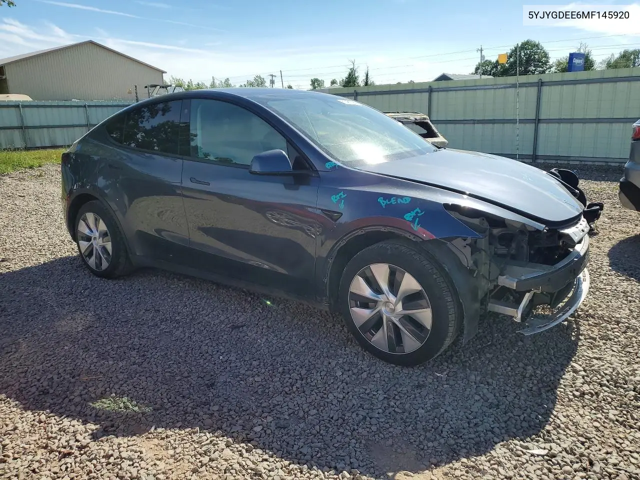 2021 Tesla Model Y VIN: 5YJYGDEE6MF145920 Lot: 61481096
